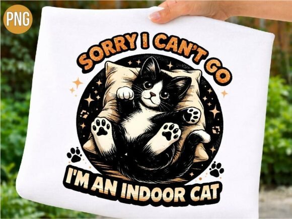 Download Sorry I Can't Indoor Cat, Funny Cat PNG - Premium Bundle