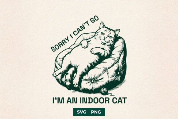 Download Funny Indoor Cat SVG Introvert Cut File - Indoor Collection